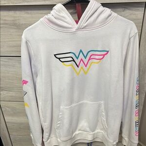 Kids White Graphic Hoodie